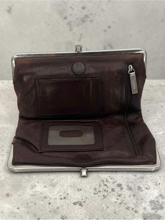 HOBO Handbags - HOBO Dark Brown Leather Frame Wallet with ID Window